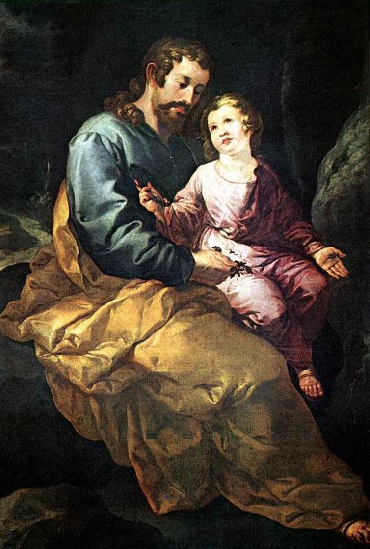 HERRERA, Francisco de, the Elder St Joseph and the Child sr Sweden oil painting art
